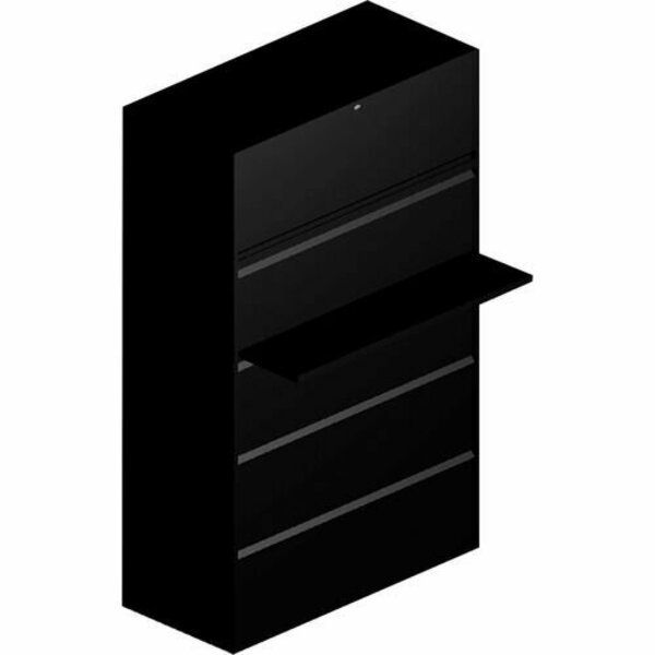 The Hon Co Lateral File, 5-Drawer, Locking, 42inx18inx64-1/4in, Black HON895LP